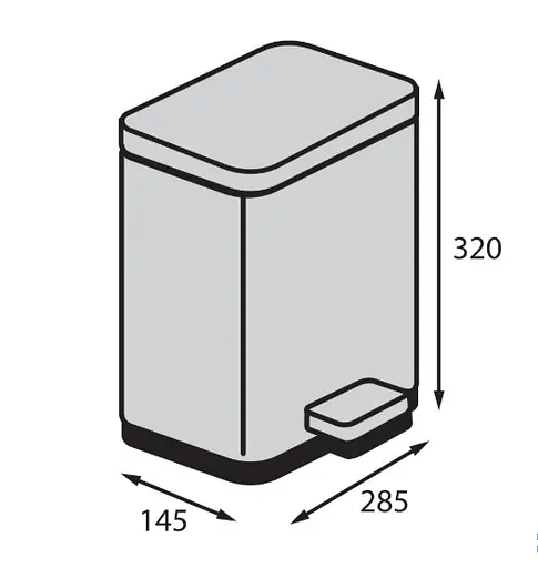 Відро для сміття Koer TC-010306-02 з плавним закриттям прямокутне 6 л нержавійка (KR5600)  - фото 4