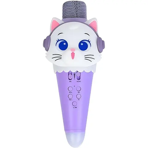 Мікрофон XL-610-620-630 1800 мАг 5 Вт довжина 21 см з котиком вбудований акумулятор фіолетовий