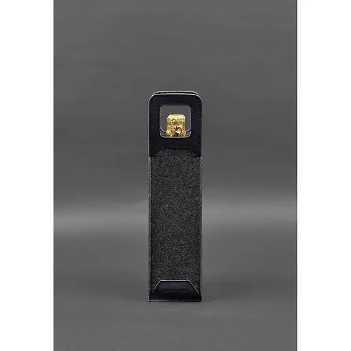 Чехол для вина BlankNote Краст 1.0 из фетра с кожаными вставками синий  - фото 3