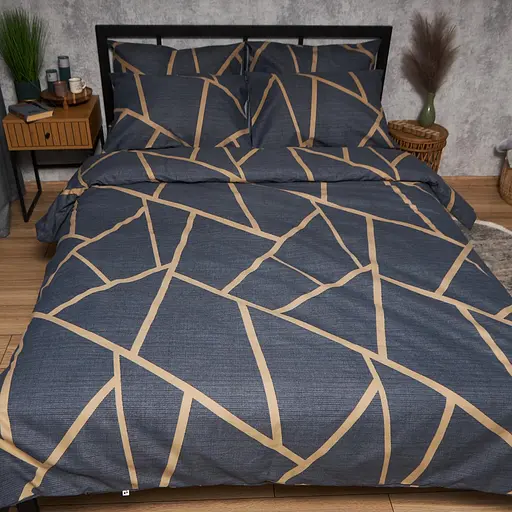 Постільний набір Moon&Star (підковдра 200х220 см + 2 наволочки 40х60 см) Мікросатин Premium Deep Blue Luxe - фото 2