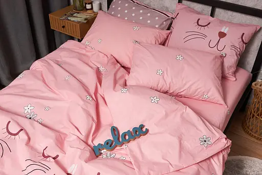 Комплект постельного белья Moon&Star Бязь Gold Люкс Hares King Size 220x240 наволочки 4х70х70 - фото 2