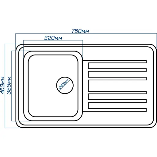 Кухонна мийка Romzha Regula 76 Gri (802) - фото 2