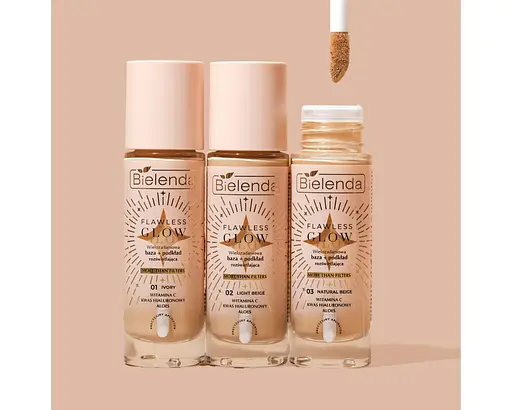 Багатофункціональна освітлювальна база + тональний крем Bielenda Flawless Glow 02 30 мл - фото 4