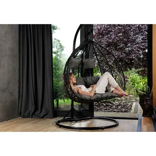 Підвісне крісло-кокон Di Volio Foggio двомісне чорний - фото 3