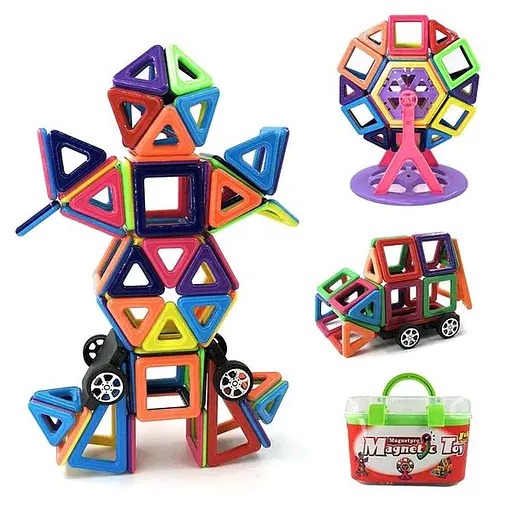 Детский магнитный 3D-конструктор 108 деталей G081 - фото 4