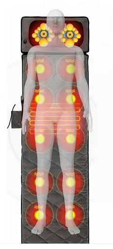 Багатофункціональний масажний матрац для всього тіла СОО2 вібрація + ролики 26 Вт (з підігрівом) - фото 4