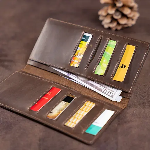 Мужской кожаный кошелек Shvigel 8.5х17.5 см acs0016099 - фото 6