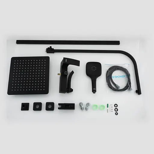 Душова система Gappo G2407-6, вилив - перемикач на лійку, 3-функції, Чорний матовий - фото 8