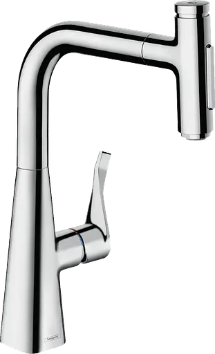 Смеситель для кухни Hansgrohe Metris Select 240 2jet sBox с выдвижным изливом хром 73817000 Хром - фото 1