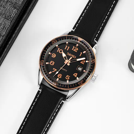 Наручний годинник чоловічий 9232LRGBK Rose-Gold Black Leather Skmei acs0029859 - фото 3