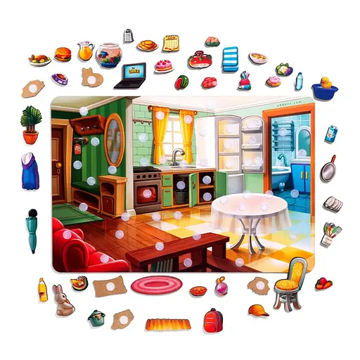 Дерев'яний пазл-вкладиш "Наведи лад в кімнаті та нагодуй Ваню" Ubumblebees (ПСД271) PSD271 - фото 2