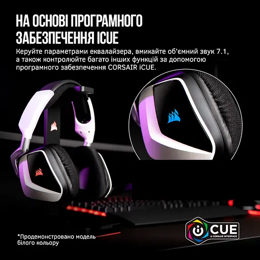 Наушники Corsair беспроводные игровая гарнитура Void RGB Elite Wireless Carbon (CA-9011201) - фото 6