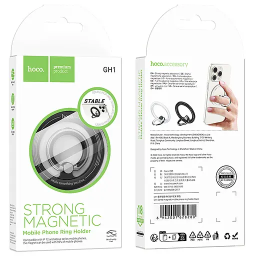 Магнитный держатель для телефона Hoco GH1 Gentle Black - фото 6