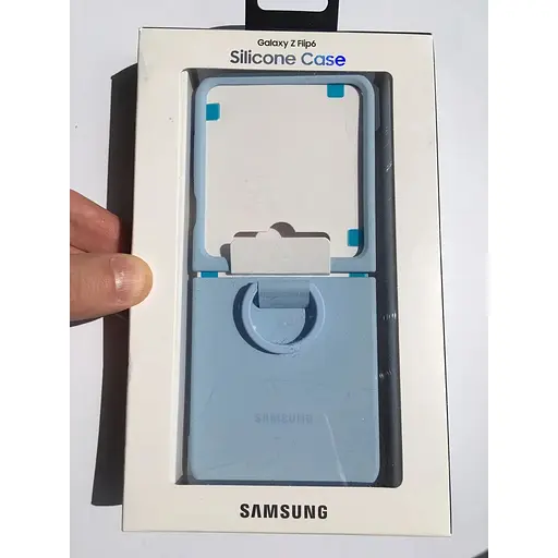Оригінальний протиударний силіконовий чохол Samsung Silicone Case для Galaxy Z Flip6 Blue EF-PF741TLEGUA - фото 2
