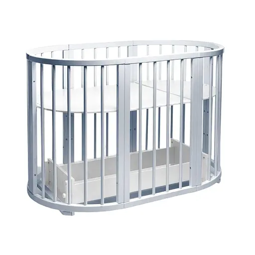 Детская кроватка Бук Горизонт без ящика, маятниковый механизм серый