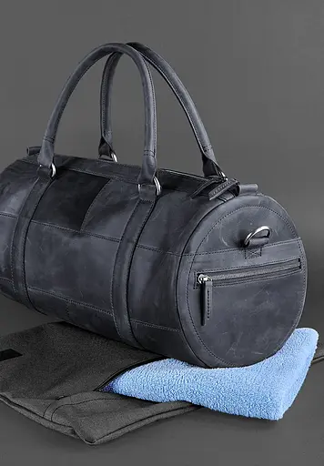 Шкіряна сумка Harper темно-синя Crazy Horse - фото 4