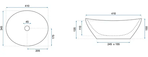 Умивальник Rea Sofia In накладний marble mat black gold REA-U8011, Чорний матовий - фото 6