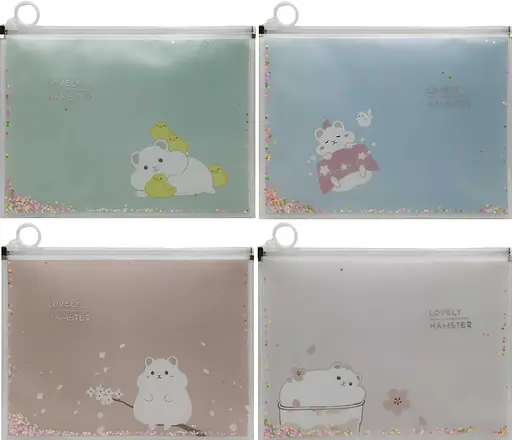 Папка для зошитів на змійці, А4+, Сипучі блискітки-Хом’ячок, 33x24.5 см, 2459-А4 (В асортименті) - фото 2