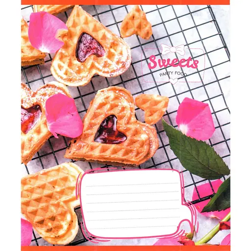 Зошит учнівський "Солодкі серця" Leader 012-500325K-2 в клітинку, 12 аркушів (959050) - фото 1