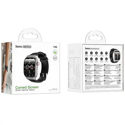 Смарт-годинник Hoco Smart Watch Y33 Smart sports watch (call version) Black - фото 4