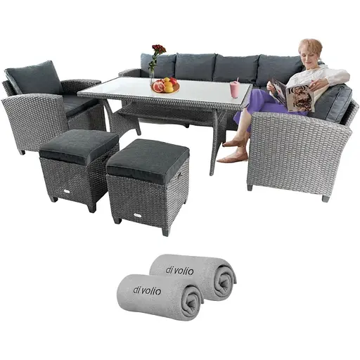 Набор садовой мебели Di Volio Rossano серый/графитовый - фото 7