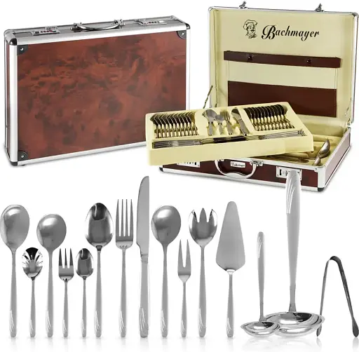 Набор столовых приборов Bachmayer BM-7204 на 12 персон в подарочном чемодане 72 предмета - фото 9