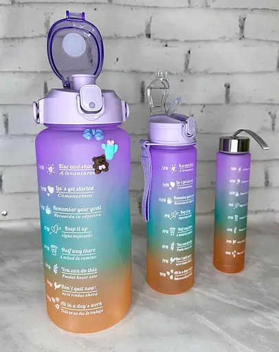 Набор силиконовых фитнес бутылок Beautiful Sport 3в1 500 мл, 900 мл, 2000 мл спортивные фляги - фото 4