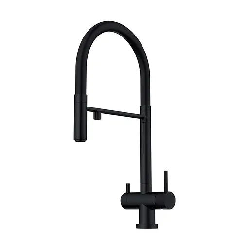 Смеситель для кухни на две воды Wezer TOP4-01-BLACK Черный матовый - фото 1