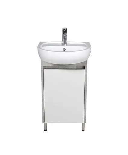 Тумба Мойдодир Nice Loft 50 з умивальником Solo 50 бетон з білим Білий - фото 3