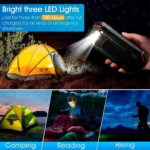 Внешний аккумулятор с солнечной панелью Solar power bank 20000 mAh PN-W23 15W Qi - фото 5