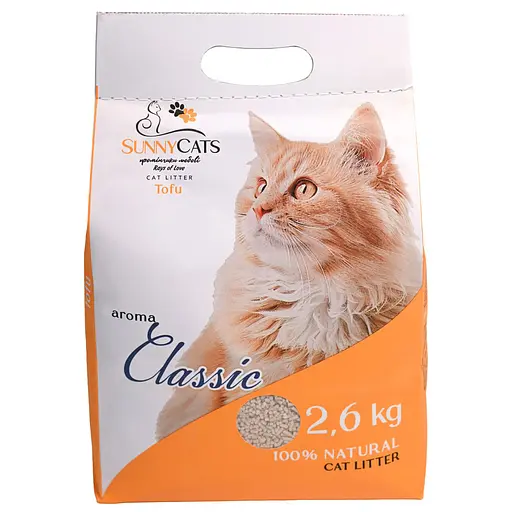 Наповнювач для котячих туалетів SunnyCats Classic преміум тофу 2.6 кг