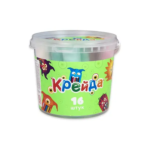 Детский набор Мел Большой круглый Strateg 50103 в ведре 16 шт - фото 1