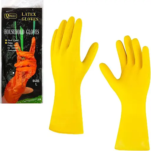 Рукавички латексні господарські "L" X4-07 4 шт. в уп.