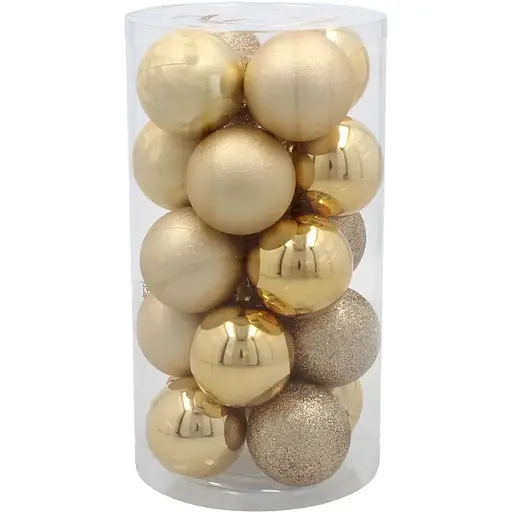 Комплект елочных шариков Chomik пластиковые 5 см золотистые 20 шт. (GIF3801)