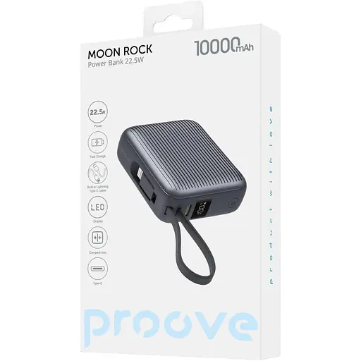 Павербанк Proove Moon Rock Gray 10 000 mAh / 22.5 Вт (PBM122012105) - фото 3