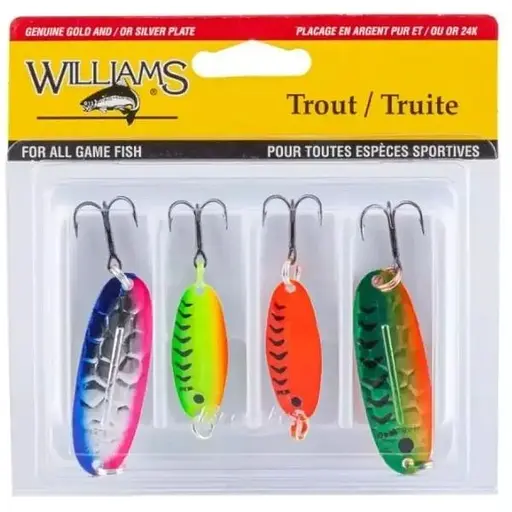 Набір блешень Williams Trout 4-Pack Williams Kit UV Multi Color (1102-4-TK2-ASST)