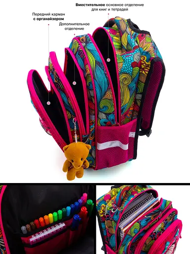 Ортопедичний рюкзак Winner / SkyName для дівчинки 38х29х16 для 1 класу R2-174 - фото 6