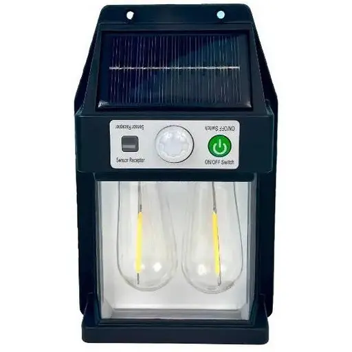 Вуличний накладний світильник Solar wall lamp YX-777-2W Ліхтар на сонячних батареях з датчиком руху Black - фото 1