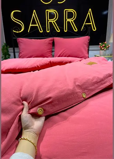 Комплект постільної білизни SARRA Двоспальний з простирадлом на резинці 160х200+30 см Kiremit ранфорс TC303375979 - фото 2