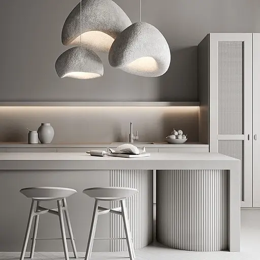 Текстурний гіпсовий підвісний світильник 55х70 см | Арт. MJ 30-700 | Line F - фото 2