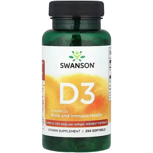 Витамины Swanson D-3 5000 250 softgels (1086-100-94-7468031-20)