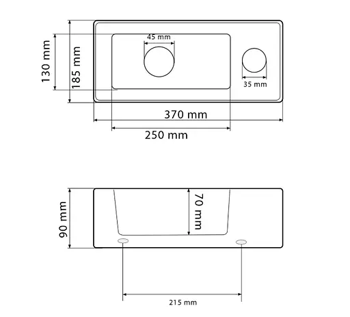 Умивальник VBI Komo L calcatta накладний підвісний VBI-015620, Мармур - фото 3
