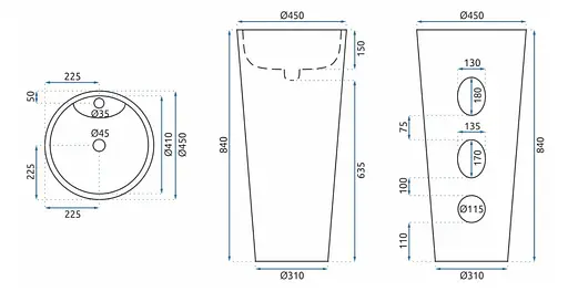 Умивальник Rea Anya lava matt напольний REA-U5803, Мармур - фото 9
