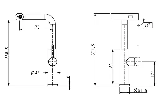 Змішувач для кухні Lidz Aria 015FLT з висувним мультифункціональним виливом-лійкою LDARI015FLTNKS37643 - фото 5