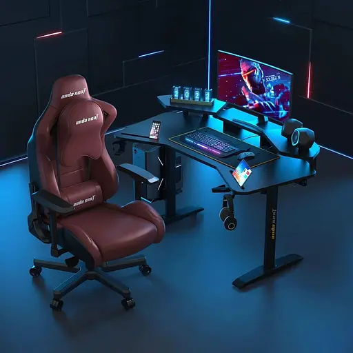 Геймерский стол Anda Seat Shadow Warrior Black (AD-D-DD1-1600L-02-B) (AD-D-DD1-1600L-02-B-B) - фото 9