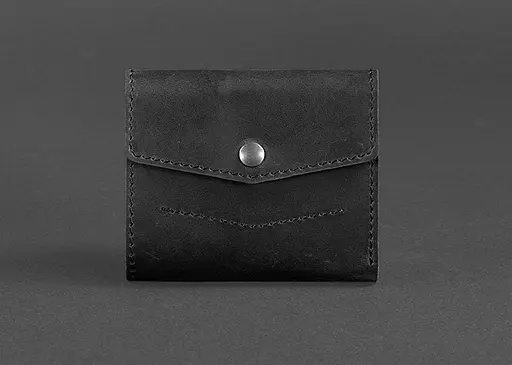 Шкіряний гаманець 2.1 чорний Crazy Horse - фото 1