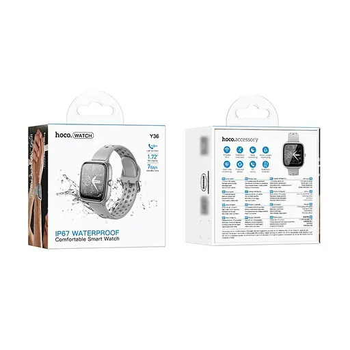 Смарт часы Hoco Y36 с функцией звонка серебристый - фото 6