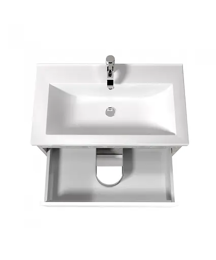 Тумба Мойдодир Polo Loft 80-U з умивальником Cosmo бетон з білим Сірий - фото 6