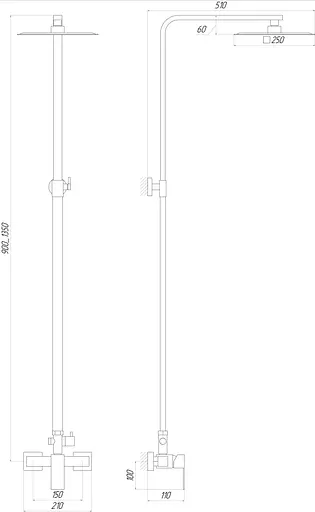 Душова система Globus Lux Sicilia SBQ-SH-125, Нікель - фото 4