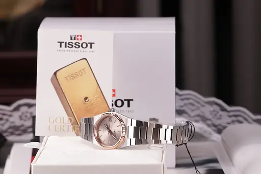 Часы Tissot PRX 35 мм Powermatic 80 Steel & 18k Gold Bezel T931.207.41.336.00 - фото 6